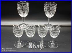 6 verres à vin cuit, Porto, liqueur en Cristal de SAINT-LOUIS modéle NOEL, H 12,3cm