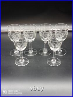 6 verres à vin cuit, Porto, liqueur en Cristal de SAINT-LOUIS modéle NOEL, H 12,3cm