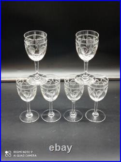 6 verres à vin cuit, Porto, liqueur en Cristal de SAINT-LOUIS modéle NOEL, H 12,3cm