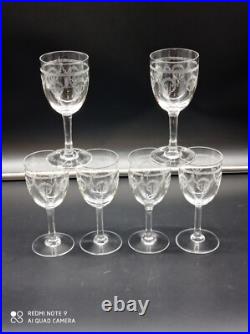 6 verres à vin cuit, Porto, liqueur en Cristal de SAINT-LOUIS modéle NOEL, H 12,3cm