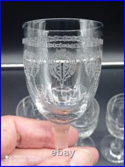 6 verres à vin cuit, Porto, liqueur en Cristal de SAINT-LOUIS modéle NOEL, H 12,3cm