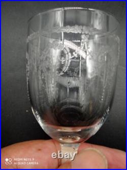 6 verres à vin cuit, Porto, liqueur en Cristal de SAINT-LOUIS modéle NOEL, H 12,3cm