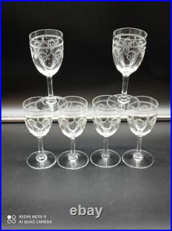 6 verres à vin en Cristal de SAINT-LOUIS modéle NOEL, H 13,2 cm