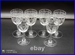 6 verres à vin en Cristal de SAINT-LOUIS modéle NOEL, H 13,2 cm