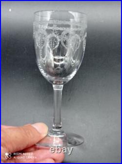 6 verres à vin en Cristal de SAINT-LOUIS modéle NOEL, H 13,2 cm