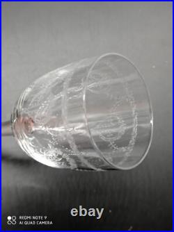 6 verres à vin en Cristal de SAINT-LOUIS modéle NOEL, H 13,2 cm