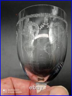 6 verres à vin en Cristal de SAINT-LOUIS modéle NOEL, H 13,2 cm