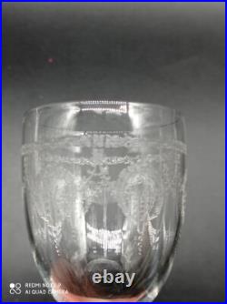 6 verres à vin en Cristal de SAINT-LOUIS modéle NOEL, H 13,2 cm
