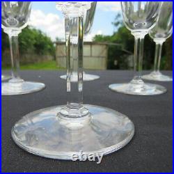 6 verres à vin en cristal de saint louis modèle cerdagne signé H 14 cm L 1