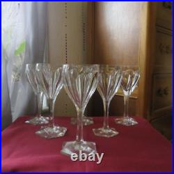 6 verres a vin en cristal de saint louis modèle joseph H 15 cm