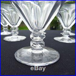 6 verres a vin en cristal de saint louis modèle marne signé H 8,5 cm