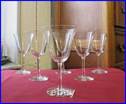 6 verres a vin en cristal saint louis modèle azur H 13,5 cm signé