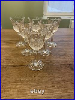 6 verres à vin en cristal signés Saint Louis modèle Tommy H 15 cm