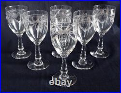 6 verres à vin rouge cristal de St Louis modèle Sapho 14,2cm