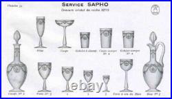 6 verres à vin rouge cristal de St Louis modèle Sapho 14,2cm