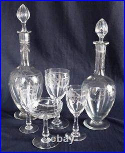 6 verres à vin rouge cristal de St Louis modèle Sapho 14,2cm