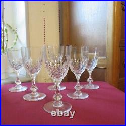 6 verres a vin rouge cristal de saint louis modèle Massenet signé h 14,5 cm