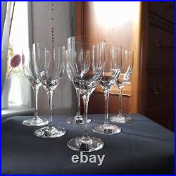 6 verres à vin rouge en cristal de saint louis modèle Monot Oleo H 20,5 cm Signé