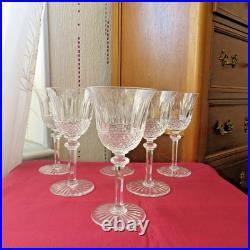 6 verres a vin rouge en cristal de saint louis modèle tommy signé H 15 cm