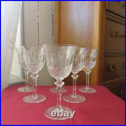 6 verres a vin rouge en cristal de saint louis modèle tommy signé H 15 cm