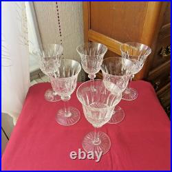 6 verres a vin rouge en cristal de saint louis modèle tommy signé H 15 cm