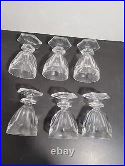 6 verres cristal signé Saint Louis style Baccarat Harcourt H 8.8 cm lot n°2