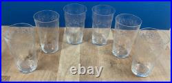 6 verres eau jus de fruit cristal grave soufflé Baccarat Saint Louis XIX XX