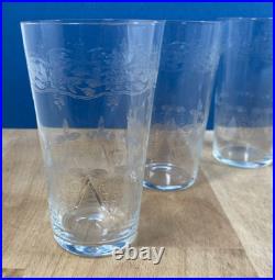 6 verres eau jus de fruit cristal grave soufflé Baccarat Saint Louis XIX XX