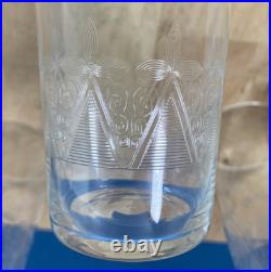 6 verres eau jus de fruit cristal grave soufflé Baccarat Saint Louis XIX XX