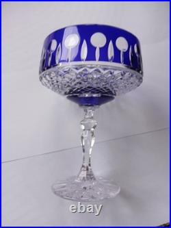 6 verres en cristal de couleur H 13,5CM 20CL (décor STYLE tommy de st louis)