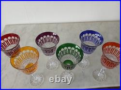 6 verres en cristal de couleur H 20CM 24CL (décor STYLE tommy de st louis) 6 verres en cristal de couleur H 20CM 24CL (décor STYLE tommy de st louis)