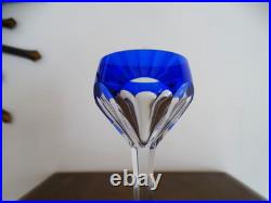 6 verres liqueurs cristal doublé bleu cobalt St Louis modèle BRISTOL 13,5 cm