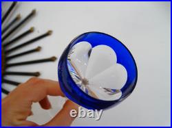 6 verres liqueurs cristal doublé bleu cobalt St Louis modèle BRISTOL 13,5 cm