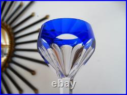 6 verres liqueurs cristal doublé bleu cobalt St Louis modèle BRISTOL 13,5 cm
