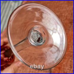 6 verres roemer cristal Saint Louis modèle Chantilly couleur rubis rouge 21,3 cm