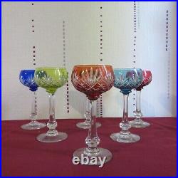 6 verres roemer cristal de st louis modèle Massenet en couleur H 16,8 cm lot 1