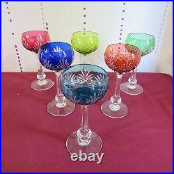 6 verres roemer cristal de st louis modèle Massenet en couleur H 16,8 cm lot 2