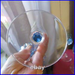 6 verres roemer en cristal de saint louis de couleur bleu modèle sylvaner signé2