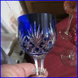 6 verres roemer en cristal de saint louis en couleur taille 4147 forme 170