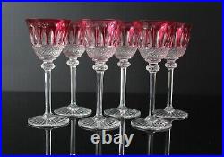 6 verres rouge à vin en cristal de Saint louis modèle Tommy H 19,5 cm signé