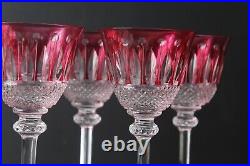 6 verres rouge à vin en cristal de Saint louis modèle Tommy H 19,5 cm signé