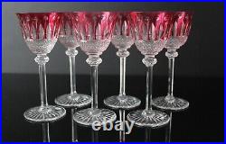 6 verres rouge à vin en cristal de Saint louis modèle Tommy H 19,5 cm signé