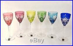 6 verres vin Rhin Roemers cristal Saint-Louis couleur modèle Chantilly XXè