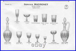 6 verres vin blanc porto Saint ST Louis cristal Modèle Massenet 12,2cm
