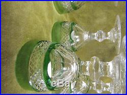 6 verres à vin cristal overlay vert saint Louis Trianon (crystal wine glasses)