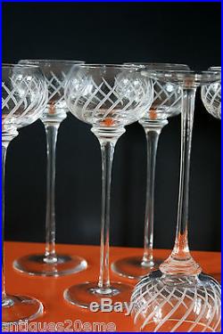 6 verres à vin du Rhin cristal Saint Louis pour Hermès collection Fanfare Neufs