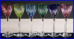 6 verres à vin du Rhin ou Roemers en cristal Saint Louis modèle chantilly