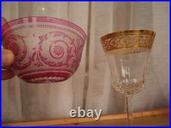 7 Bol ramequin rince-doigt cristal dégager à l'acide Saint ST Louis thistle rose 7 Bol ramequin rince-doigt cristal dégager à l'acide Saint ST Louis thistle rose