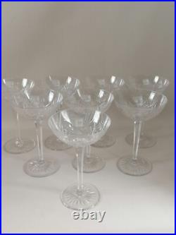 7 COUPES CHAMPAGNE CRISTAL taillé PALMETTE Pied pans coupés SAINT LOUIS