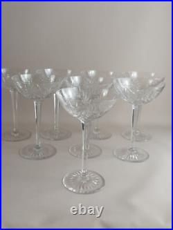 7 COUPES CHAMPAGNE CRISTAL taillé PALMETTE Pied pans coupés SAINT LOUIS